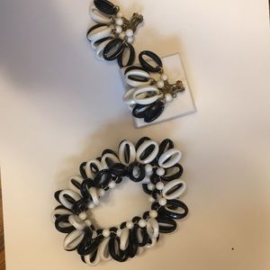 Vintage Dangle Clip Earrings and Matching Bracelet